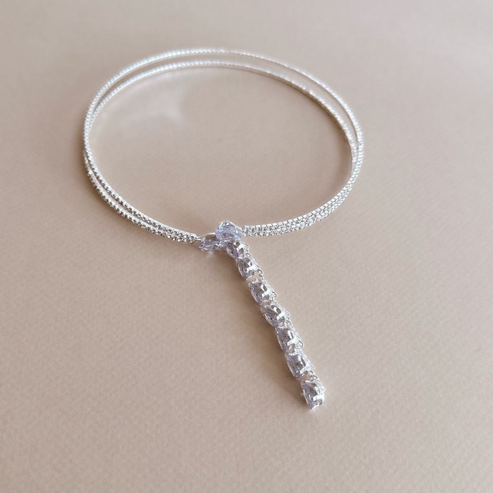 Diamond choker necklace S831 - Picture 2 of 4